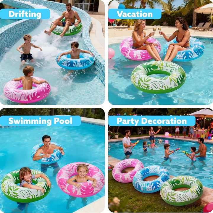 JOYIN 3 Pack Aufblasbarer Schwimmreifen mit Glitzern 32.5"/82.55cm, Schwimmring, Sommer Wasser Schwi