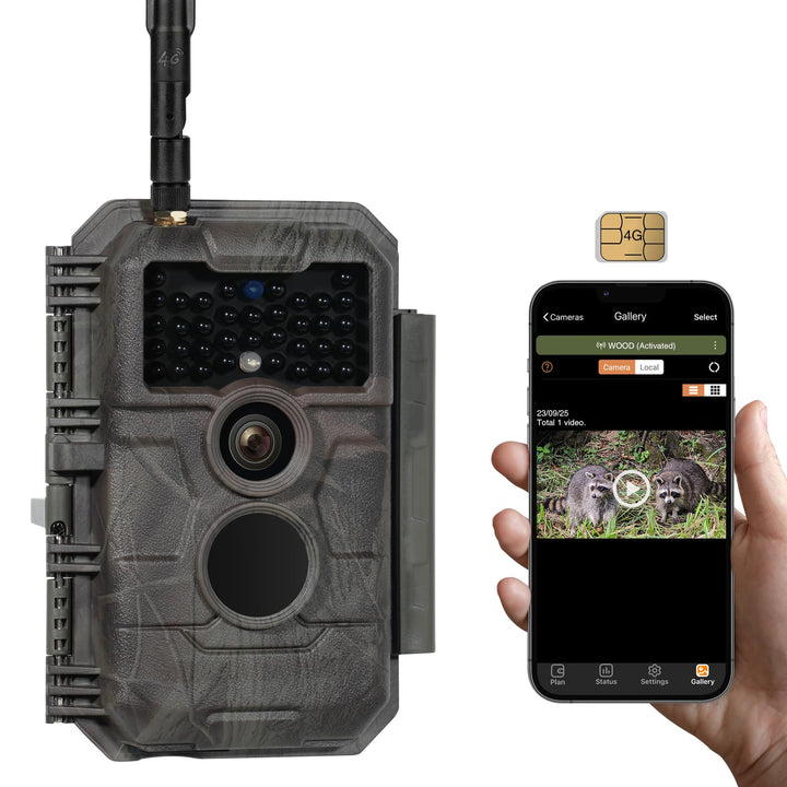 GardePro X20 4G LTE Wildkamera mit SIM-Karte und App, 48MP 1296P H.265 Video, No Glow Nachtsicht Bew