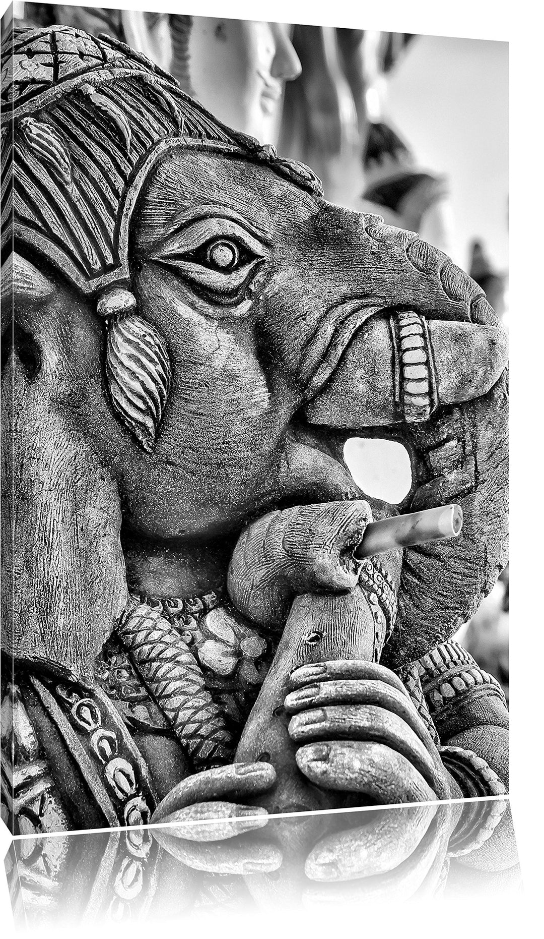 Pixxprint Elefantengottheit in Thailand / 100x70cm Leinwandbild bespannt auf Holzrahmen/Wandbild Kun