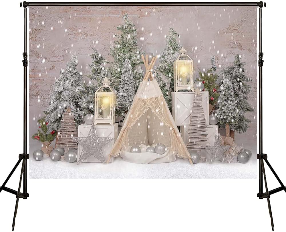 Kate Hintergründe 7x5ft/2.2x1.5m Aussenzelt Hintergrund Fotografie Weihnachten Weihnachtsbaum Fotowa
