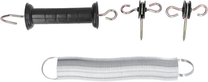 Elektrozaun-Tor-Kit, Elektrozaun-Griff-Set PP-Eisen 5 Meter Tier-Federtür-Zubehör mit Griff-isoliert