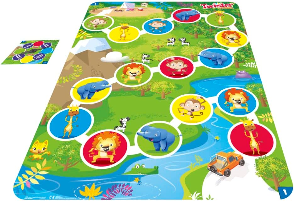 Twister Junior Hasbro Gaming Spielmatte Doppelseitige Spielmatte 2 in 1 Partyspiel für Jungen und Mä
