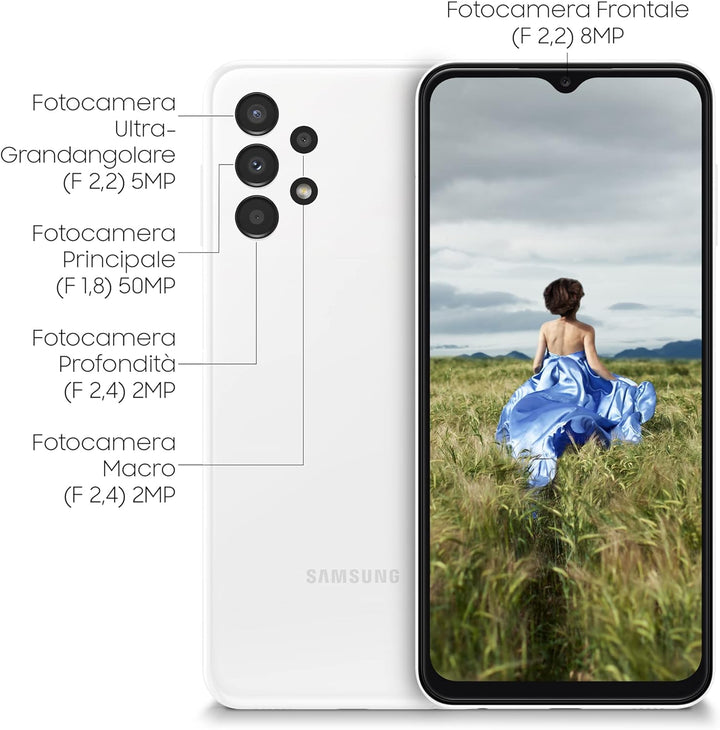 Samsung Galaxy A13 Android-Smartphone, 6,6 Zoll Infinity-V Display, Android 12, 4 GB RAM und 128 GB
