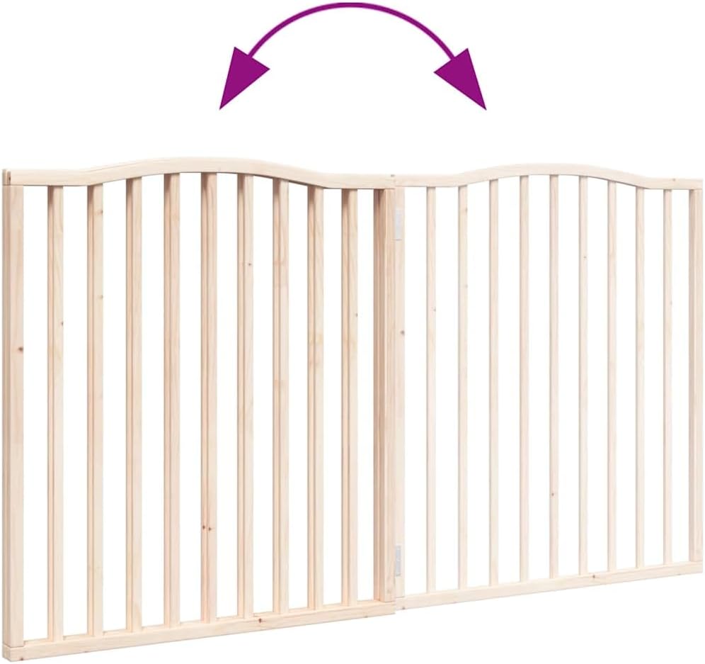 2-TLG. Hundetor faltbar aus Pappelholz 160 cm, freistehend, wetterfest und robust, ideal als Absperr