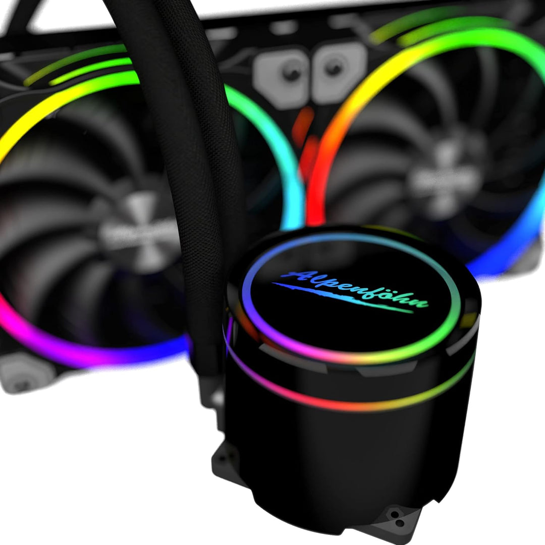 Alpenföhn - Gletscherwasser AiO 240 High Speed RGB 2x Lüfter 120mm PWM Wasserkühlung PC hat ein Max