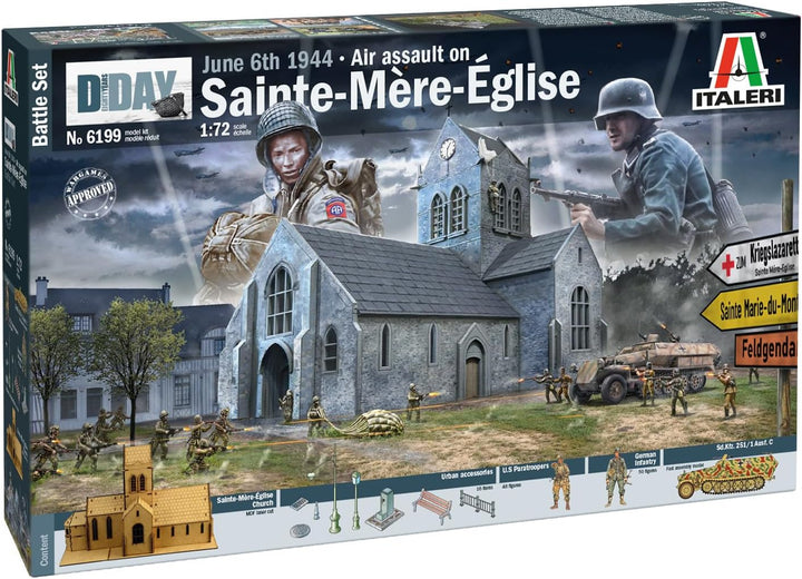 Italeri 6199 1:72 Battle of Normandy St.-Mère-Église - Modellbau, Bausatz, Standmodellbau, Basteln,