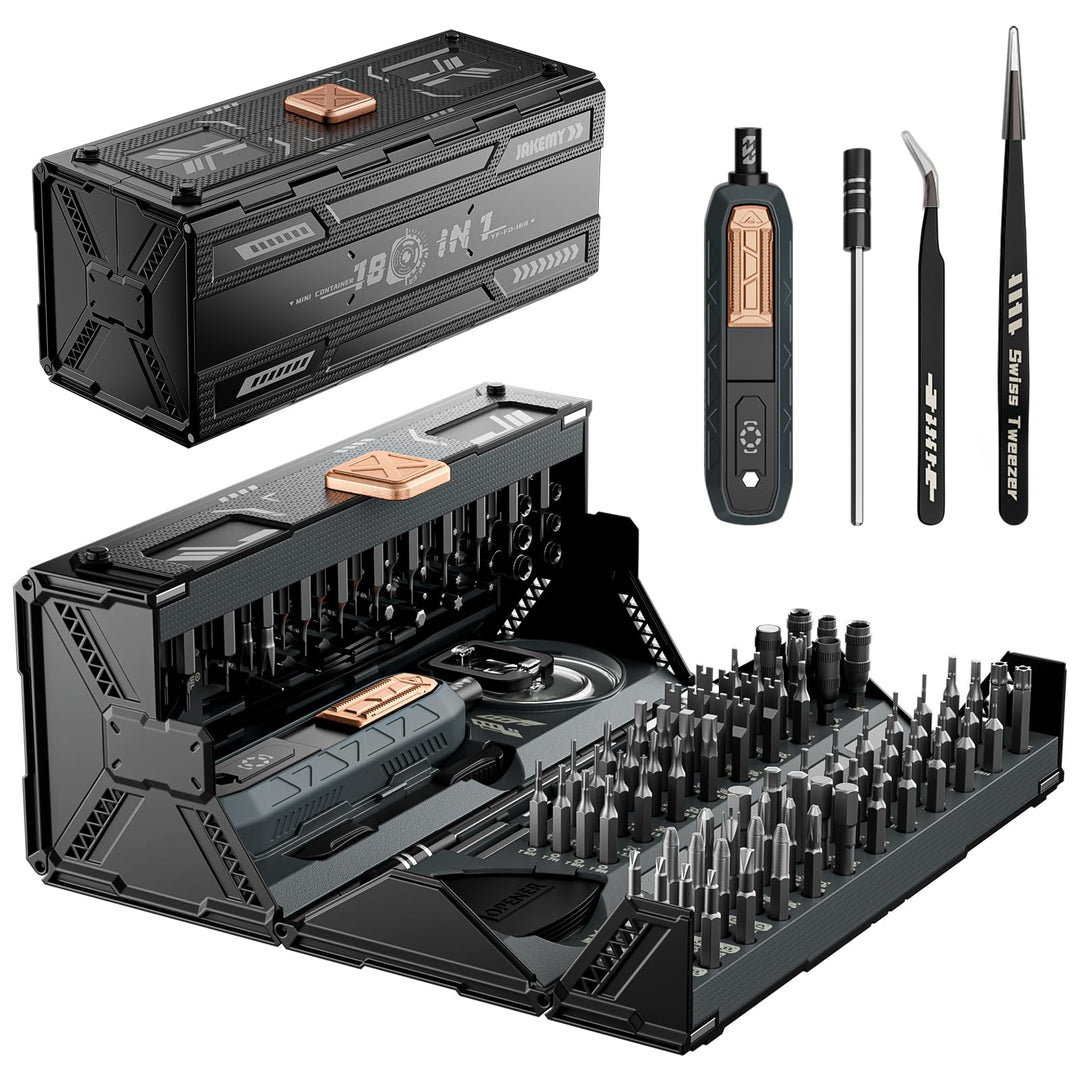 JAKEMY 180 in 1 Precision Mechanic Screwdriver Set Repair Tool with Screw Extractor Set for Laptop,i
