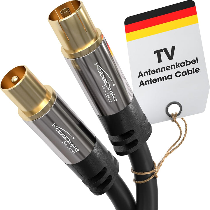KabelDirekt – 4K Antennenkabel, Koaxialkabel, TV Kabel – 12,5 m – Fernsehkabel für digitales & analo