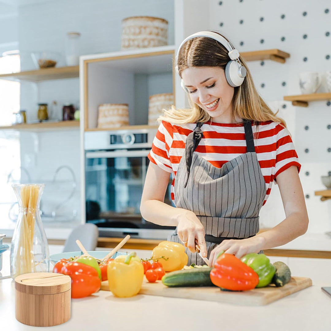 Gewürz Aufbewahrungsbox, Gewürzglas Salzdose mit Löffel, Küchensalz-Pfeffer-Gewürzkeller-Aufbewahrun
