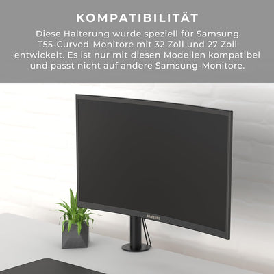 HumanCentric VESA Halterung Adapter Kompatibel Mit Samsung Curved Monitor T55 Series 27" und 32" Mon