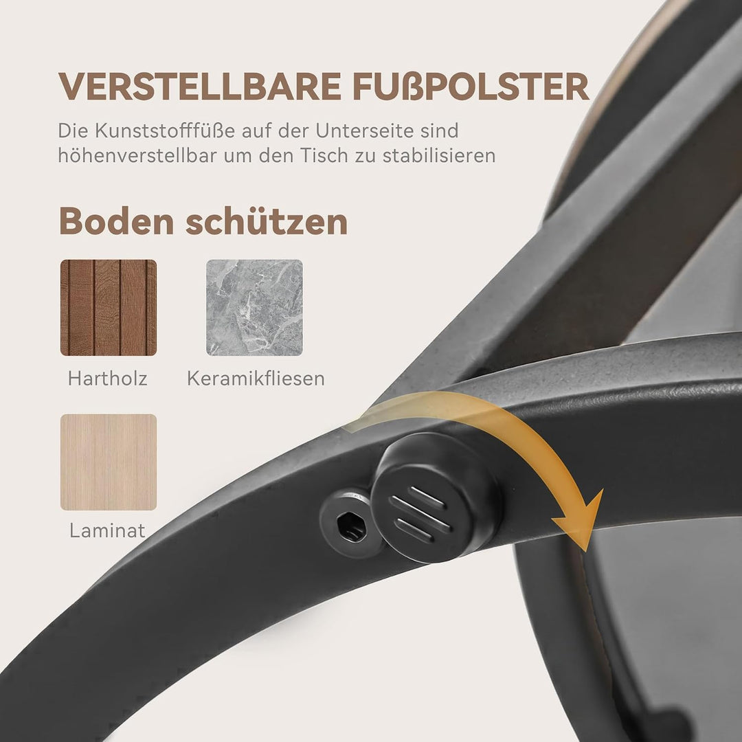 Hawthyhome 2 Stücke Beistelltisch Set rund, Couchtisch aus Glas mit Metallrahmen,Moderne Kaffeetisch