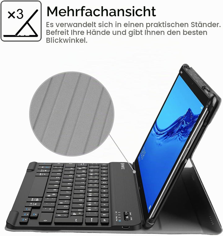 Fintie Tastatur Hülle für Huawei MediaPad M5 Lite 10.1 Zoll - Ultradünn leicht Schutzhülle Keyboard