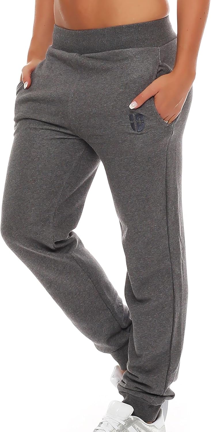 Gennadi Hoppe Damen Jogginghose Trainingshose Sweat Pants Sporthose Fitness Hose XS Dunkelgrau, XS D