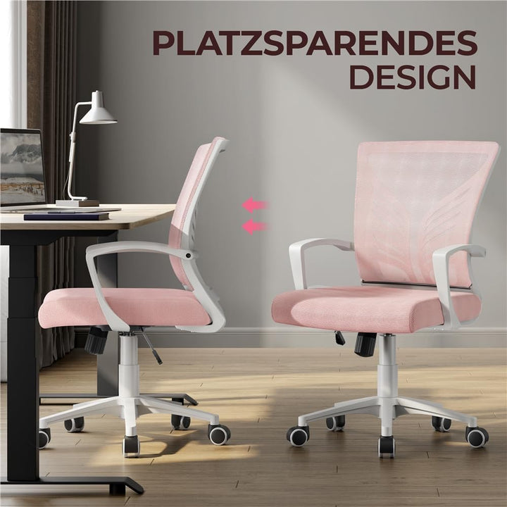 Yaheetech 2er-Set Bürostuhl Ergonomischer Drehstuhl Höhenverstellbarer Bürostuhl Mesh Computerstuhl