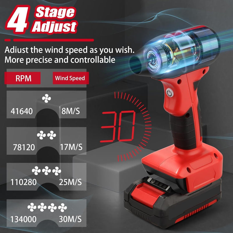 Mini Jet Blower Turbo Fan für Einhell Power X-Change 18V Akku, 4-Gang Turbo-Lüfter, Mini-Gebläse, Lu