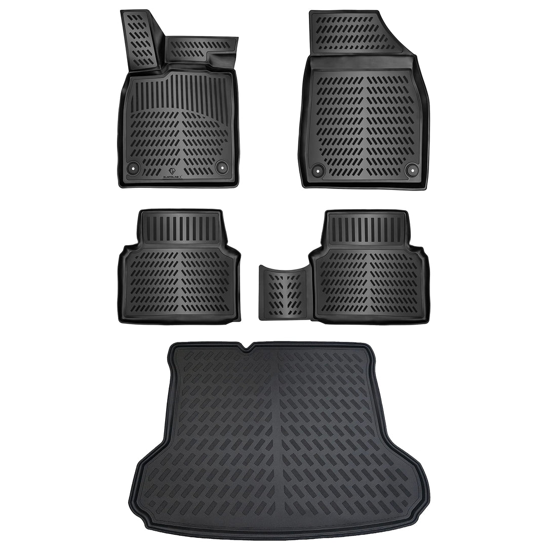 ELMASLINE 3D Gummimatten & Kofferraumwanne Set für VW ID.5 | Standard Ladeboden | 2022-2025 | Wichti