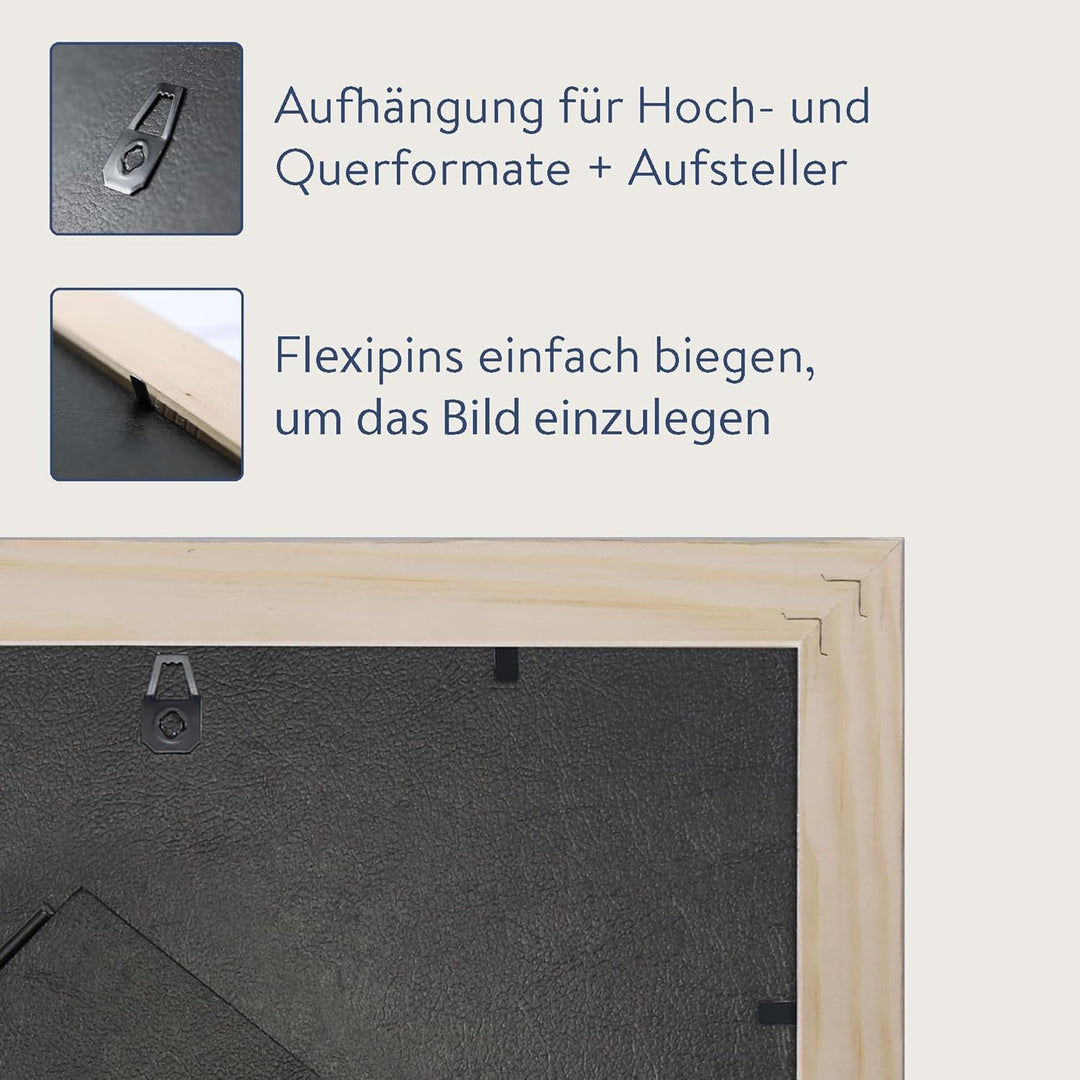 WANDStyle Bilderrahmen Rot 10x15 cm aus Holz im Landhaus-Stil mit Aufsteller und Aufhänger, Fotorahm