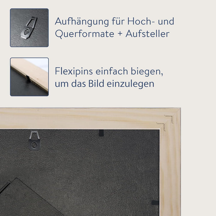 WANDStyle Bilderrahmen Rot 10x15 cm aus Holz im Landhaus-Stil mit Aufsteller und Aufhänger, Fotorahm
