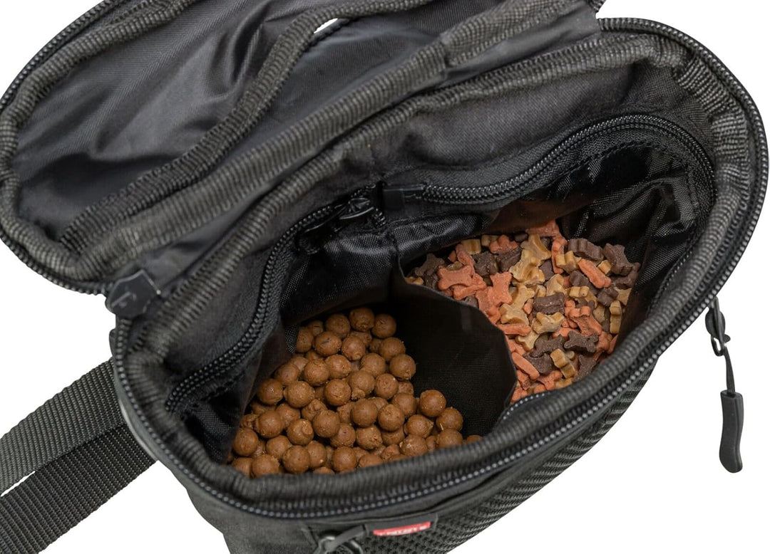 TRIXIE Snacktasche Duo Treat, 20 × 20 × 5 cm, anthrazit, Anthrazit 20 × 20 × 5 cm