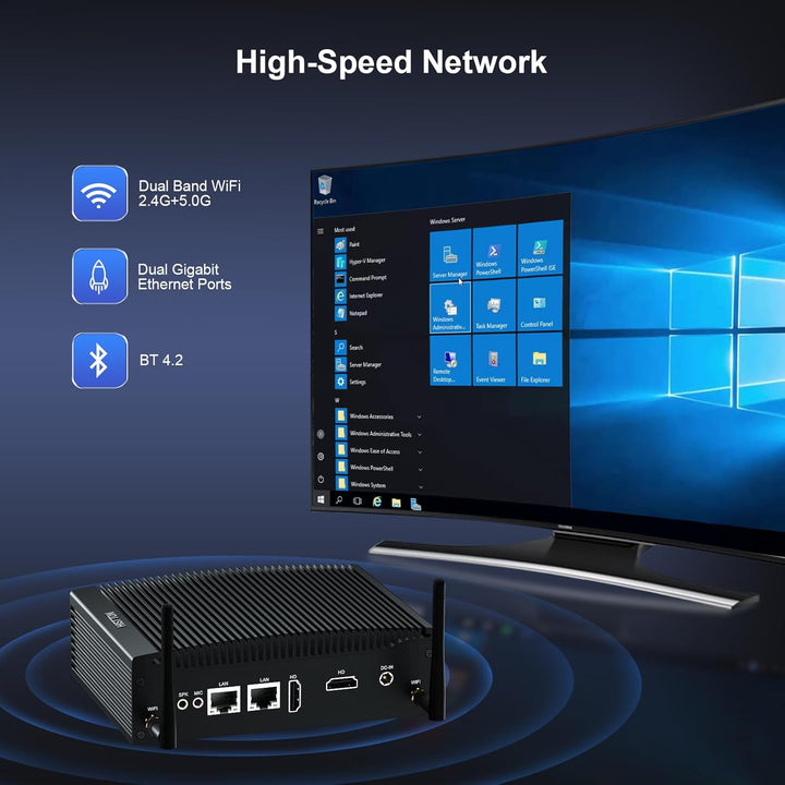 HISTTON Mini Computer Windows 11 Pro, Mini Desktop PC Core i5-8265U, DDR4 8GB RAM, 128GB SSD, Micro
