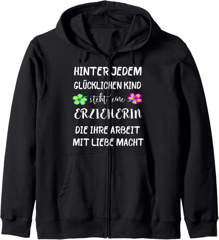Erzieherin Kita Kindergarten Kinder Erzieher Beruf Spruch Kapuzenjacke