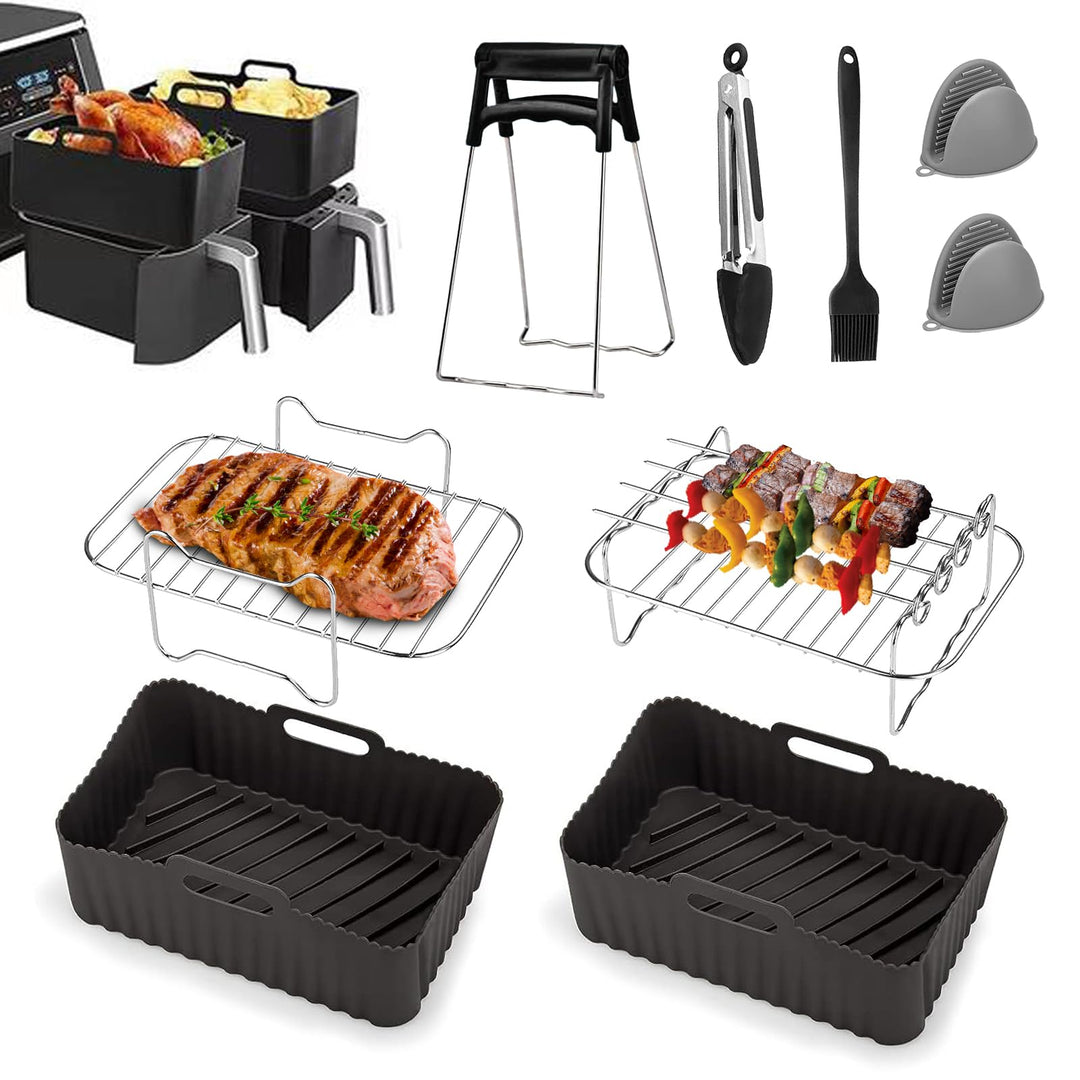 Ninja Heissluftfritteuse Zubehör, Airfryer Zubehör für Ninja Foodi AF400EU AF300EU Double Stack XL S