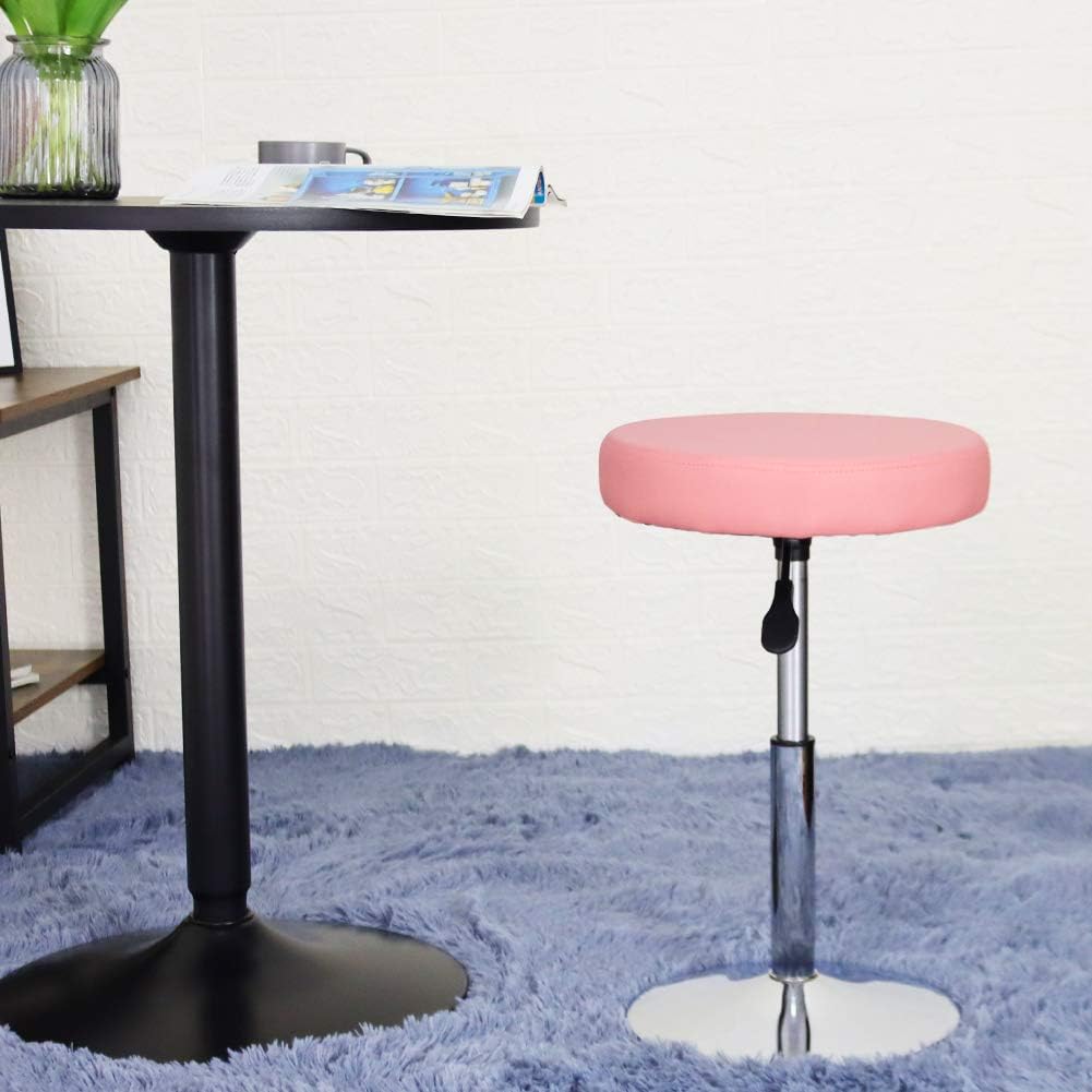 FURWOO Schemel Runder Kunstleder-Hocker höhenverstellbar Drehstuhl Schreibtischhocker für Zuhause Bü