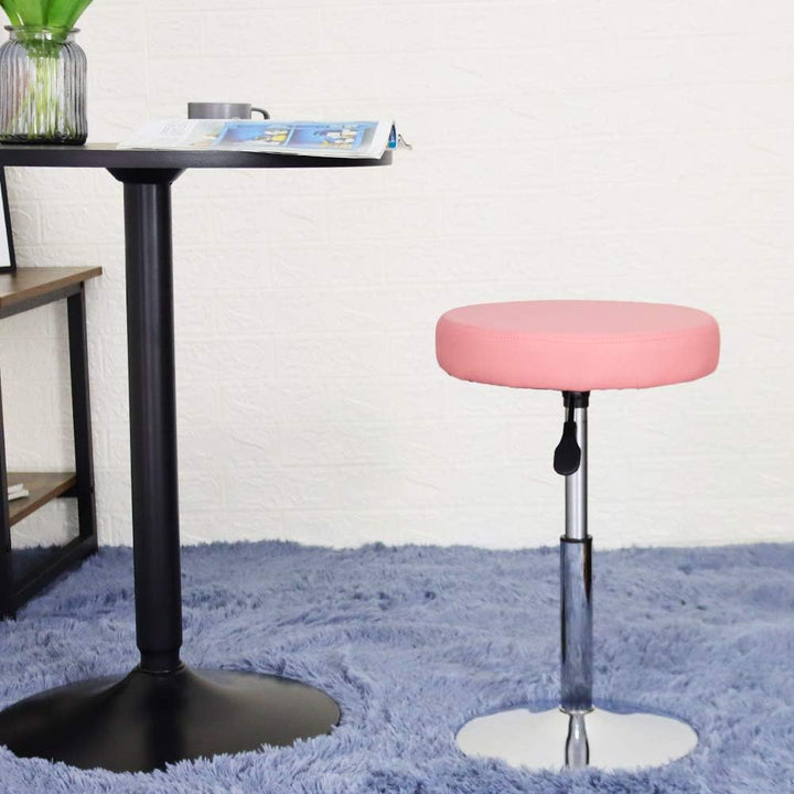 FURWOO Schemel Runder Kunstleder-Hocker höhenverstellbar Drehstuhl Schreibtischhocker für Zuhause Bü