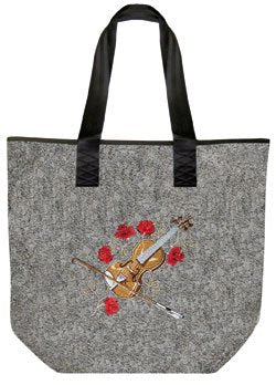 Fan-O-Menal Filztasche mit Einstickung - 26271 Shoppertasche Gr. ca. 46,5cm x 39,5cm - Musik Geige R