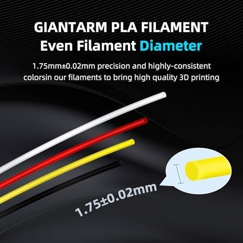 PLA Filament 1.75mm, GIANTARM 3D Drucker Filament PLA Weiss 1kg Spool AA-Weiss, AA-Weiß