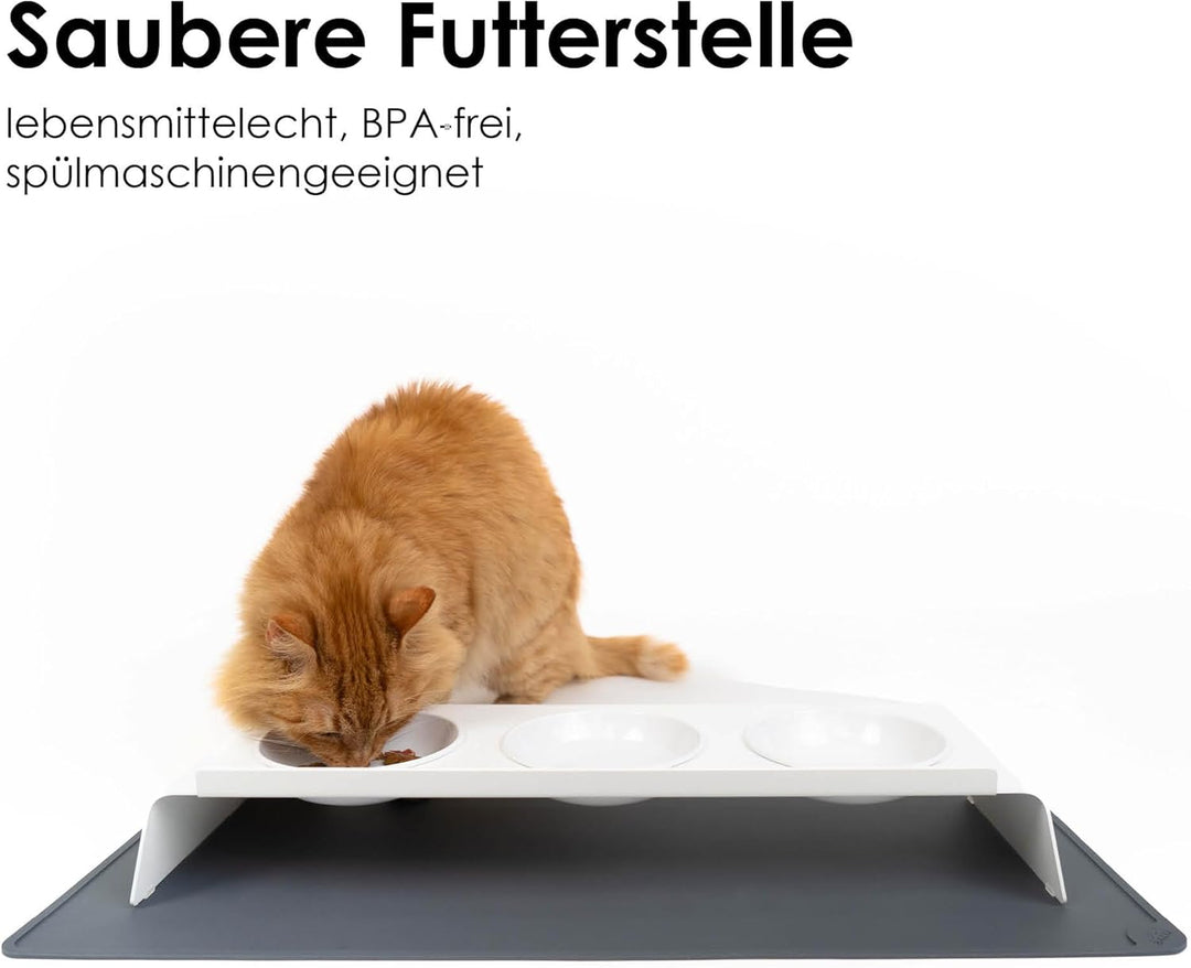 LucyBalu® Napfunterlage für Katzen | Katzenmatte für Wasser- & Futternapf | Silikonmatte als rutschf