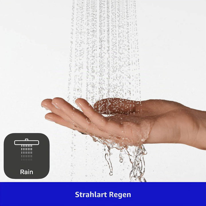 Duravit Universal Stabbrause, Duschkopf mit Strahlart Rain, Duschbrause eckig, Brausekopf reinigungs