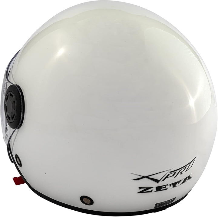 Jethelm Roller Motorrad Helm Zugelassen ECE2205 Lange Klares Visier Sonnenblende 57-58 cm ( M) Weiss