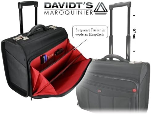Trolley, Businesskoffer, Aktenkoffer, Pilotenkoffer, Aktentrolley mit Laptopfach, Dokumentasche, Han