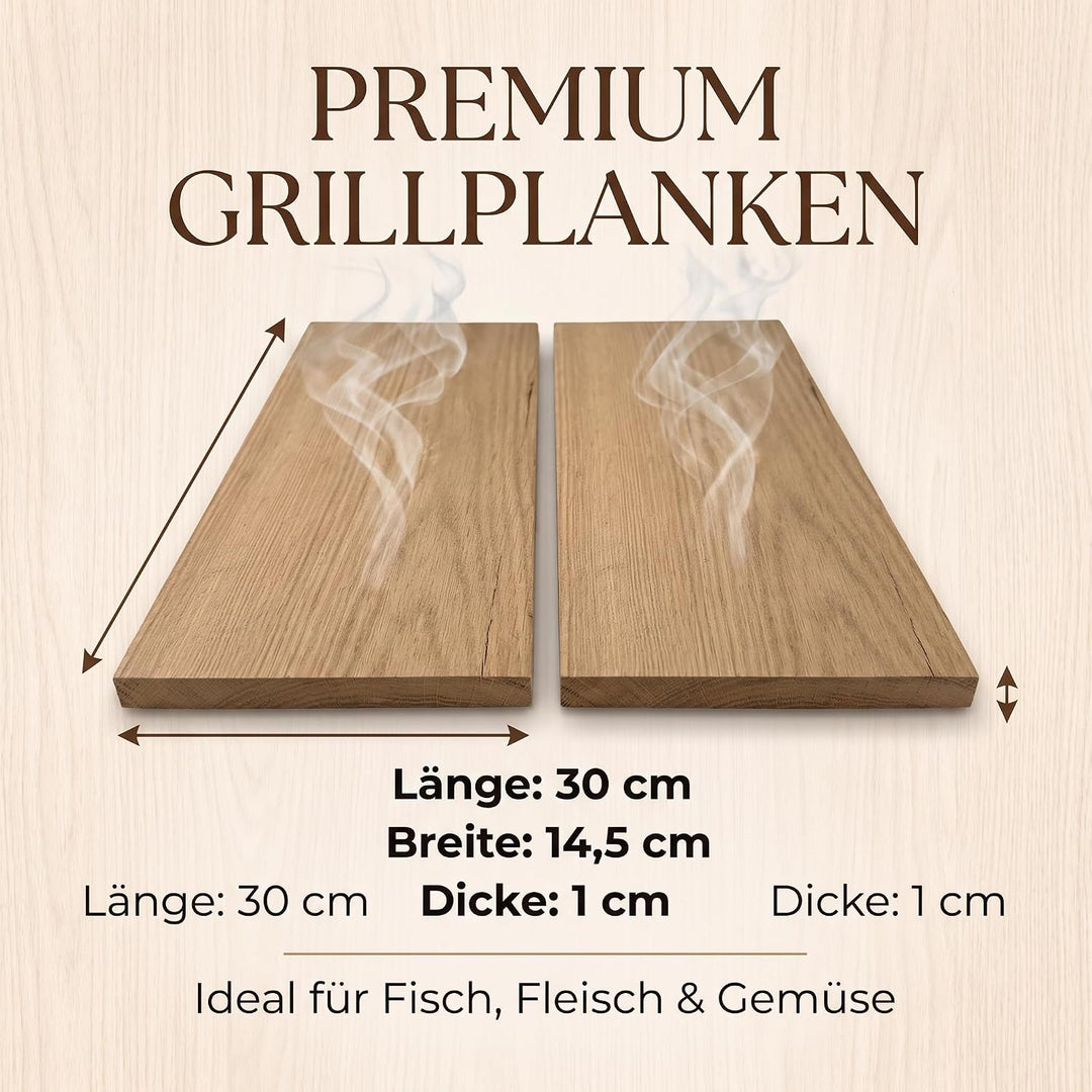 Campingman XXL Räucherbretter Aroma Grillbretter aus Hickoryholz, Grillplatte für Gas-, Kohle- und E