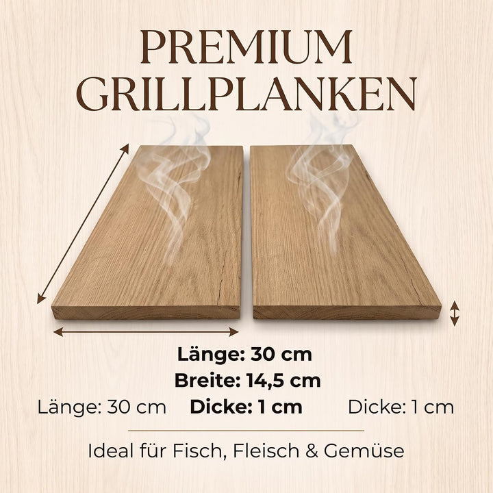 Campingman XXL Räucherbretter Aroma Grillbretter aus Hickoryholz, Grillplatte für Gas-, Kohle- und E