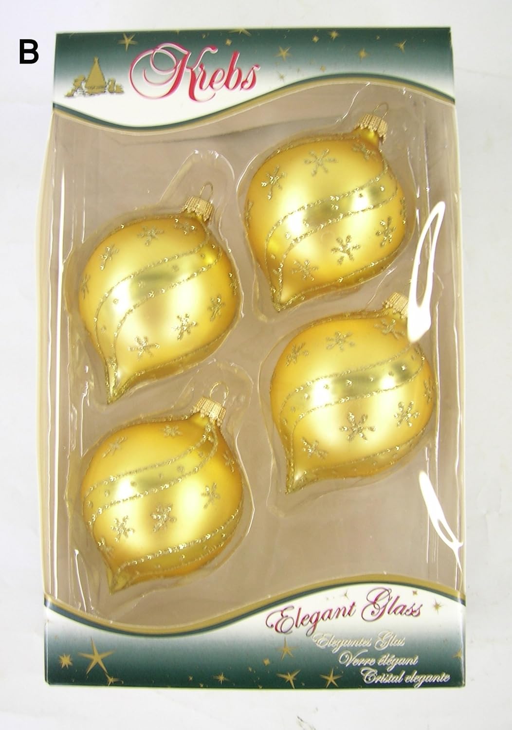 Krebs Glas Lauscha Weihnachtsdekoration/Christbaumschmuck aus Glas - 4er Boxset je 4 Weihnachtsbauma