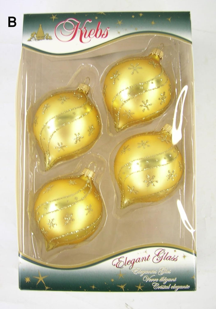 Krebs Glas Lauscha Weihnachtsdekoration/Christbaumschmuck aus Glas - 4er Boxset je 4 Weihnachtsbauma
