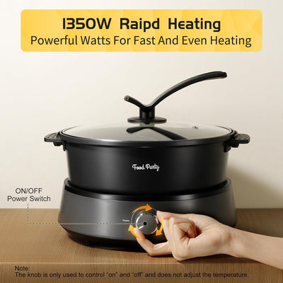 Food Party Hot Pot Elektrisch 4L Aktualisiert Hotpot Topf Doppelseitig Trennbarer Kochtopf 220V 1350
