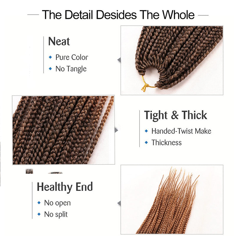 7 Packungen gehäkelte Braids Strähnen Echthaar Haarverlängerung für afrikanische Zöpfe Schwarze Perü