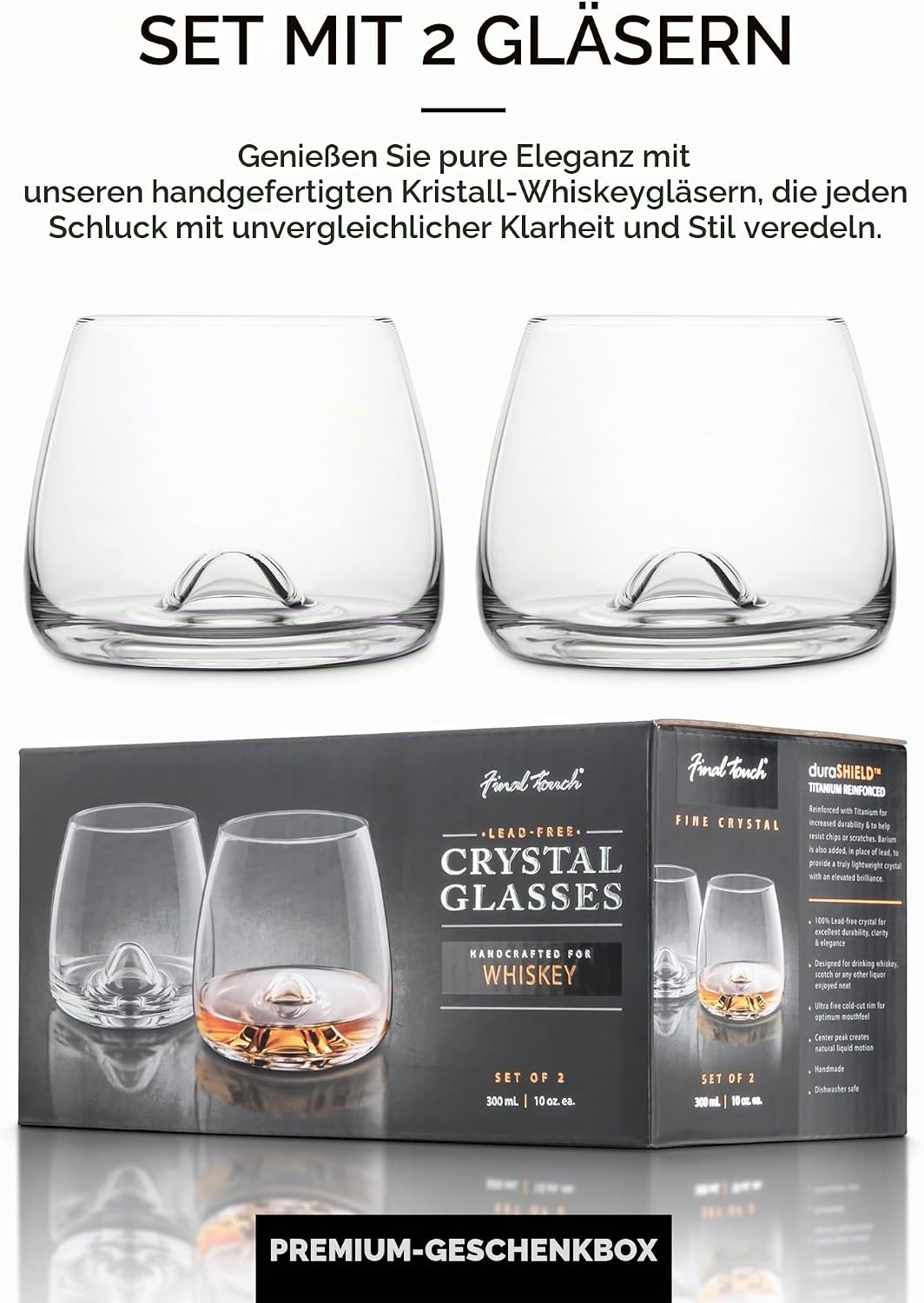 Final Touch 100% Lead-Free Crystal Whisky Glasses Whiskey Gläser Whiskeygläser Kristallglas Hergeste