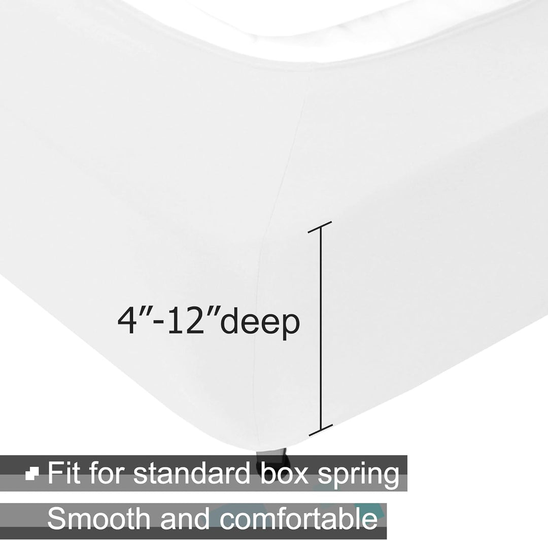 Boxspring-Bezug Queen Size – Jersey-Strick & dehnbar um 4 Seiten Bettrock für Hotel & Zuhause – Quee