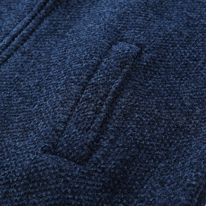 Allthemen Herren Strickjacke mit Kapuze Lang Gefüttert Cardigan Grobstrick Kapuzenjacke Kapuzenpullo