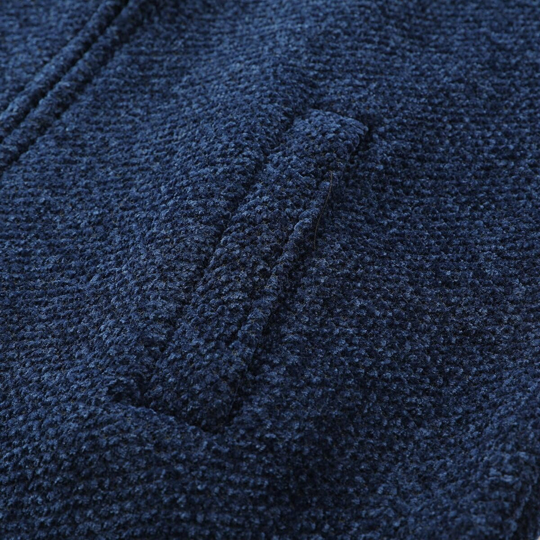 Allthemen Herren Strickjacke mit Kapuze Lang Gefüttert Cardigan Grobstrick Kapuzenjacke Kapuzenpullo