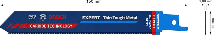 Bosch Professional 10x Expert ‘Thin Tough Metal’ S 922 EHM Säbelsägeblatt (für Edelstahlbleche, Läng