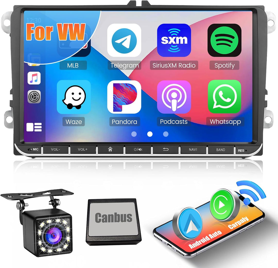 Android 10 Autoradio Wireless Carplay mit Navi Für VW Passat B6 B7 Golf 5 6 Jetta T5 POLO Touran Cad