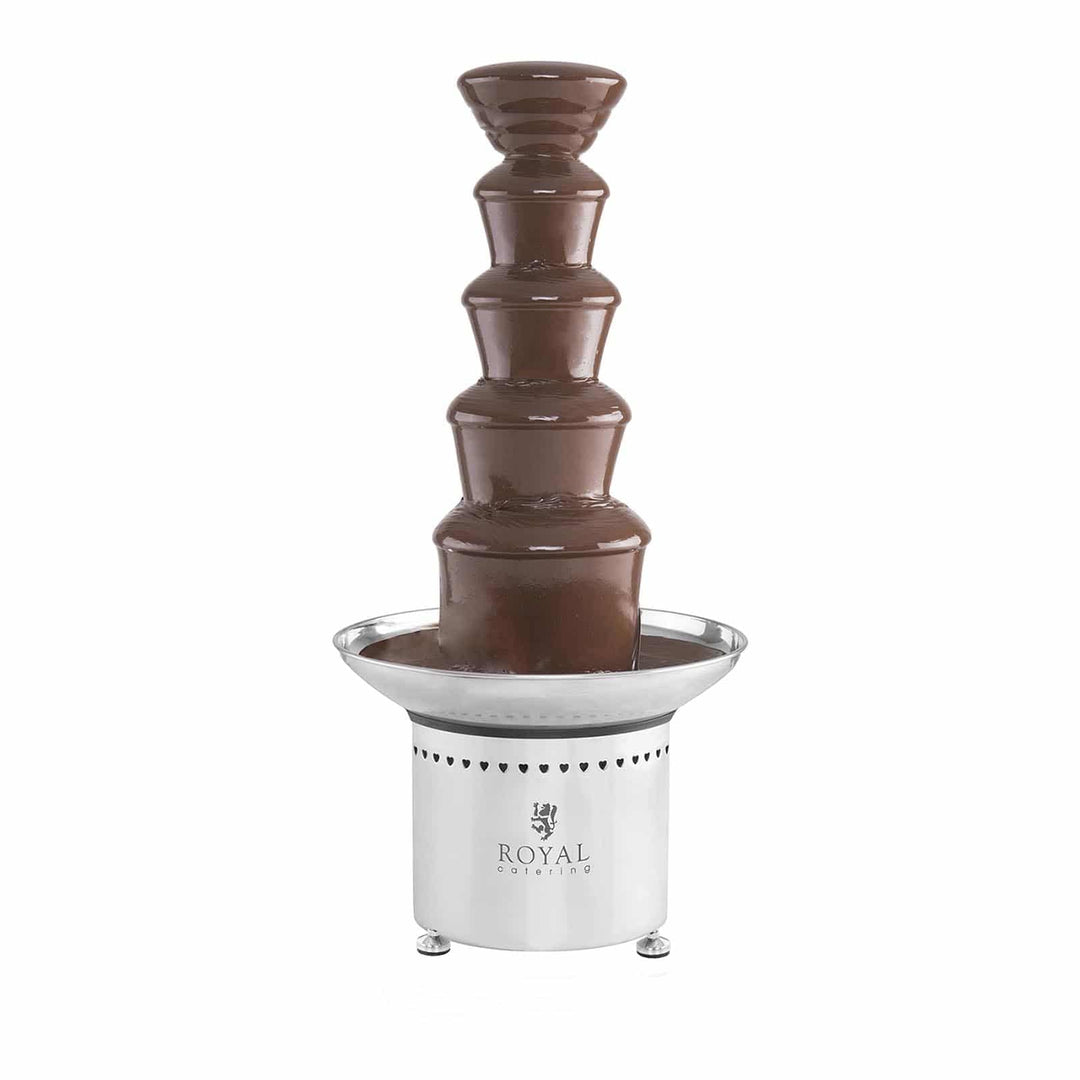 Royal Catering RCCF-65W4 Schokobrunnen Edelstahl Schokofondue Schokoladenbrunnen (6, kg, 5 Etagen, 2