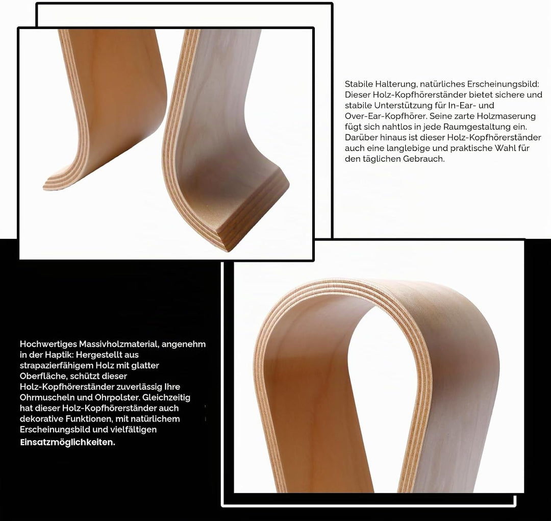 Kopfhörerhalter Aus HolzZ,25CM Kopfhörerhalter HolzZ,Kopfhörer Halter HolzZ Eiche,Kopfhörerständer U