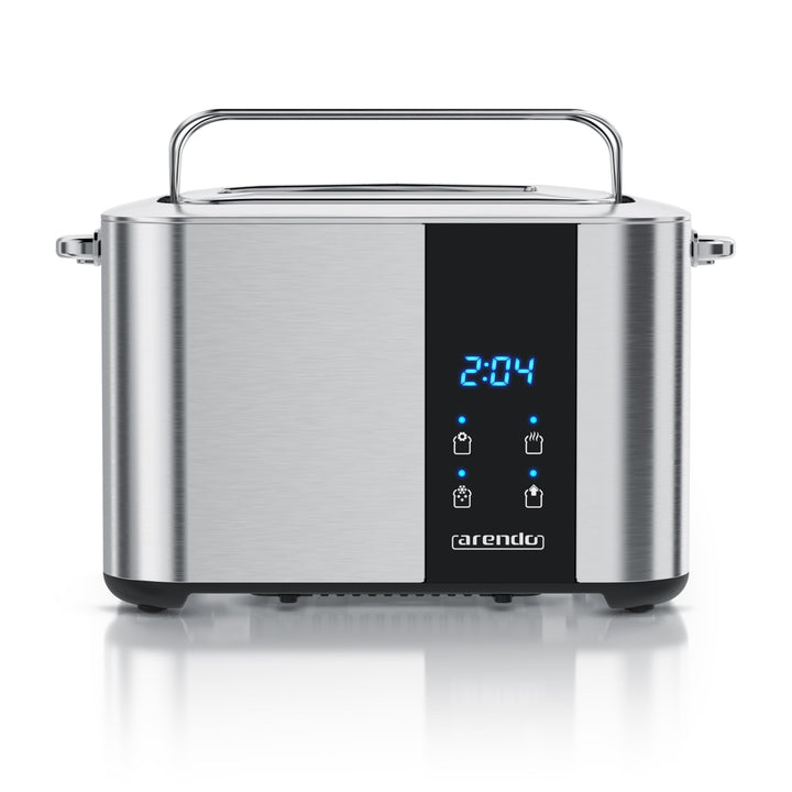 Arendo - Edelstahl Toaster Langschlitz 2 Scheiben- Touchscreen – Doppelwandgehäuse – Integrierter Br