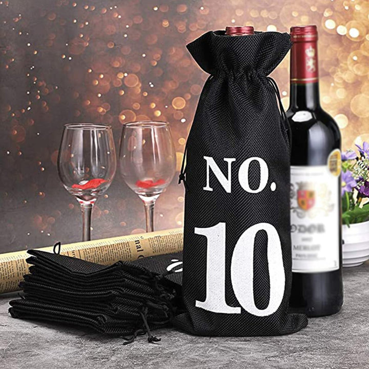 10 Stück schwarze Blindverkostungsbeutel, Verkostungshüllen mit Nummerierung 1 bis 10 für Wein- und